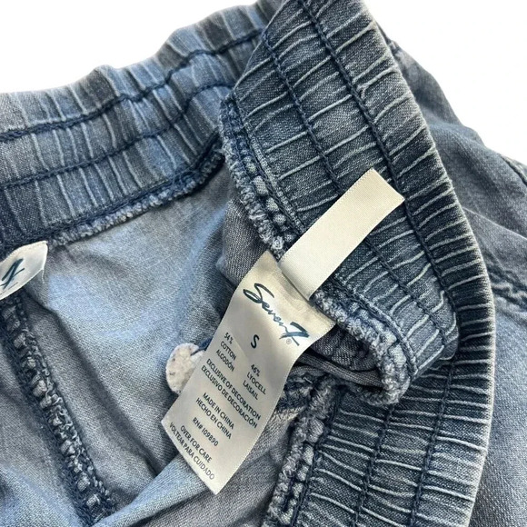 Seven7 Blue Chambray Cotton Lyocell Utility Joggers S - Picture 5 of 5